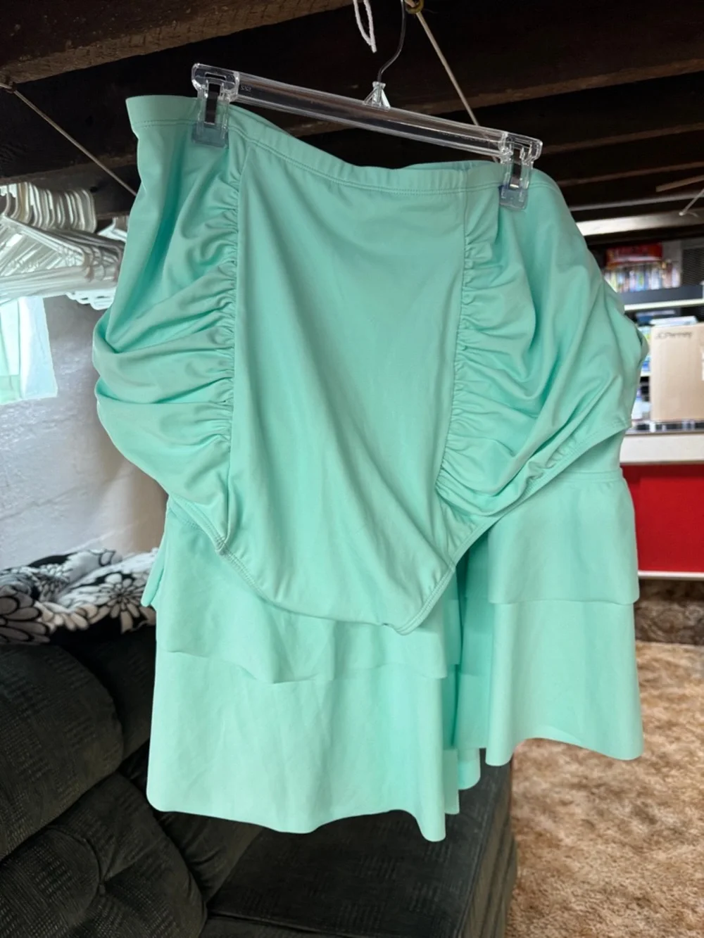 Turquoise Ruffled Swim Two Piece - Picture 3 of 3